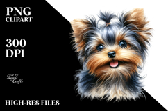Watercolor Baby Yorkshire Terrier, High-Res PNG Product Image 2