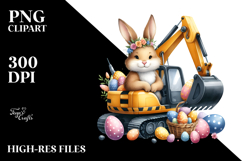 Funny Bunny with Excavator PNG Product Image 2