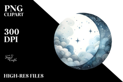 Whimsical Half Moon, Transparent PNG Product Image 2