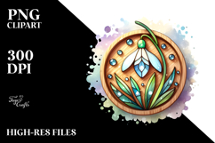 Stained Snowdrop Wooden| Clipart Product Image 2