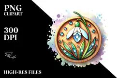 Stained Snowdrop Wooden| Clipart Product Image 2