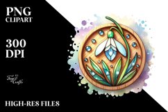 Colorful Wooden Snowdrop Splash | Sublimation Clipart Product Image 1