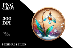 Stained Snowdrop Wooden| Clipart Product Image 2