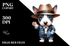 Watercolor Baby Bull Terrier Clipart Product Image 1