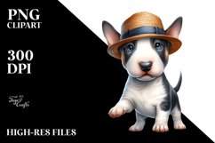Watercolor Baby Bull Terrier Clipart Product Image 3