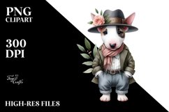 Watercolor Baby Bull Terrier Clipart Product Image 3