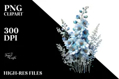 Delphinium Watercolor Splash PNG Product Image 2