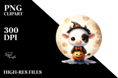 Cute Cow Halloween Image PNG Product Image 2