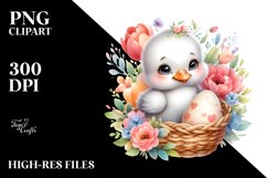 Colorful Swan in Egg Basket | Watercolor | Smiling Baby Product Image 3