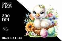 Colorful Swan in Egg Basket | Clipart Product Image 1