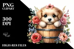 Cute Baby Dog with Big Eyes JPEG Product Image 3