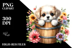 Cute Baby Dog with Big Eyes PNG Product Image 2