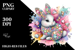 Pastel Diamond Bunny, High-Quality PNG Product Image 2