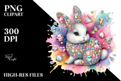 Pastel Diamond Bunny, High-Quality PNG Product Image 2