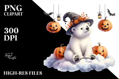 Polar Bear with Halloween Costume PNG Product Image 2