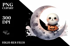 Cute Seal Digital Painting PNG Product Image 1