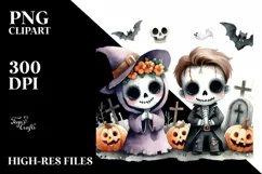 Halloween Image with Cute Undead, Simple PNG Product Image 3