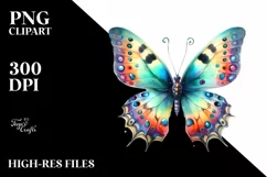 Colorful Butterfly Watercolor Clipart Product Image 1
