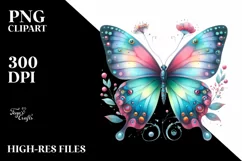 Colorful Butterfly Watercolor Clipart Product Image 3