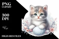 High-Res Watercolor Cat PNG Product Image 1