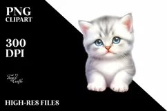 High-Res Watercolor Cat PNG Product Image 1