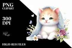 High-Res Watercolor Cat PNG Product Image 3
