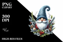Detailed Winter Gnome Watercolor PNG Product Image 3