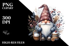 Detailed Winter Gnome Watercolor PNG Product Image 3