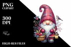 Detailed Winter Gnome Watercolor PNG Product Image 3