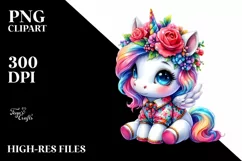 cute Baby Unicorn Dressed PNG Product Image 3