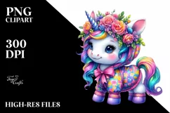 cute Baby Unicorn Dressed PNG Product Image 3