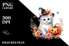 Halloween Kitten Watercolor, Transparent PNG Product Image 2