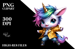 Cute Baby Unicorn Drawing, Vibrant PNG Product Image 2