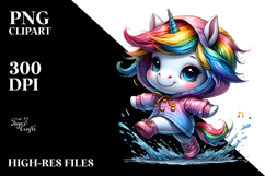 Cute Baby Unicorn Drawing, Vibrant PNG Product Image 2