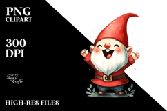 Retro Excited Gnome, Transparent PNG Product Image 2