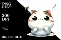 Funny Cute Cat Watercolor Clipart Product Image 3