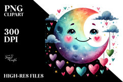 Simple Smiling Half Moon PNG Product Image 2