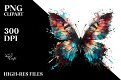 Colorful Butterfly Silhouettes PNG Product Image 2