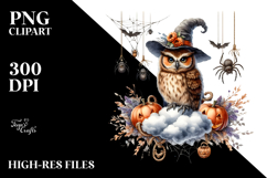 Owl on Cloud Halloween PNG Product Image 2