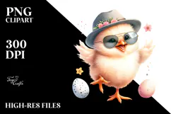Cute Baby Chicken at the Beach PNG Product Image 2