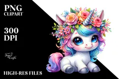 Playful Baby Unicorn PNG Product Image 2