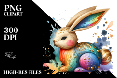 Colorful Bunny Made of Wood PNG Product Image 2