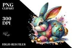 Colorful Bunny Made of Wood PNG Product Image 2