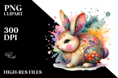 Colorful Bunny Made of Wood PNG Product Image 2