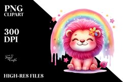 Vibrant Lion Resting PNG Product Image 2