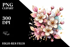 Pastel Stained Cherry Blossom, Transparent PNG Product Image 1