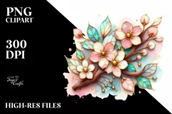 Pastel Stained Cherry Blossom, Transparent PNG Product Image 1