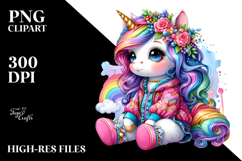 Cute Baby Unicorn with Cool Haircut, High-Res PNG Product Image 2