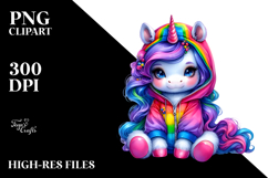 Vibrant Sitting Baby Unicorn PNG Product Image 2