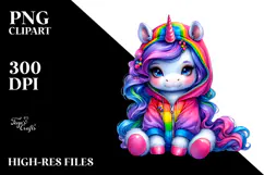Vibrant Sitting Baby Unicorn PNG Product Image 2